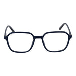 Fila Blue Men Glasses Frame, full-rim square style with cellulose propionate blue frame, demo lenses, 52-17-145 size.