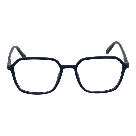 Fila Blue Men Glasses Frame, full-rim square style with cellulose propionate blue frame, demo lenses, 52-17-145 size.