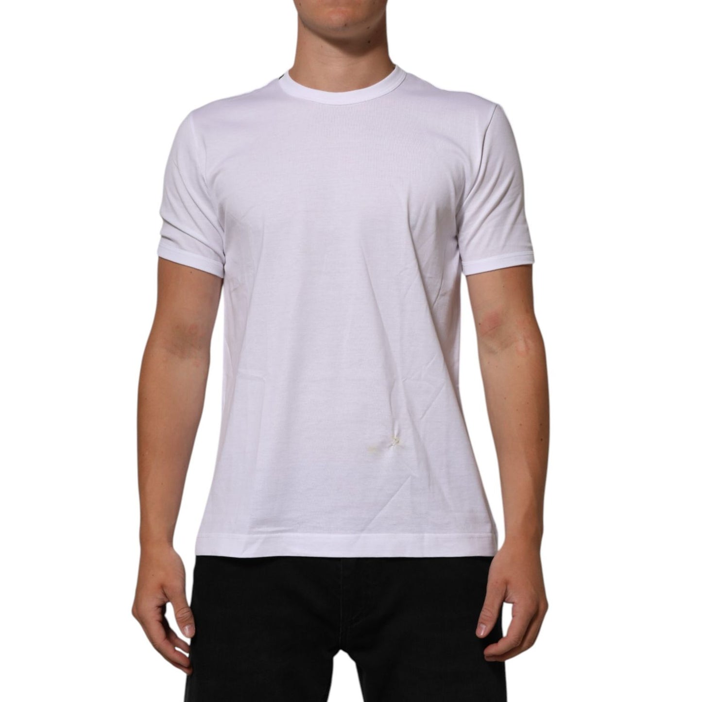 Dolce & Gabbana White Goodluck 2021 Cotton Crew Neck  T-shirt