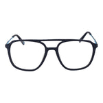 Fila Blue Men Glasses Frame in full-rim aviator style with metal and plastic components, featuring demo lenses and blue frame color.
