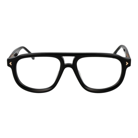 Lozza Black Men Glasses Frame with full-rim black cellulose acetate, size 55-18-145, styled in aviator design.