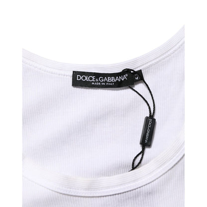 Dolce & Gabbana White Sleeveless Round Neck Tank Top T-shirt