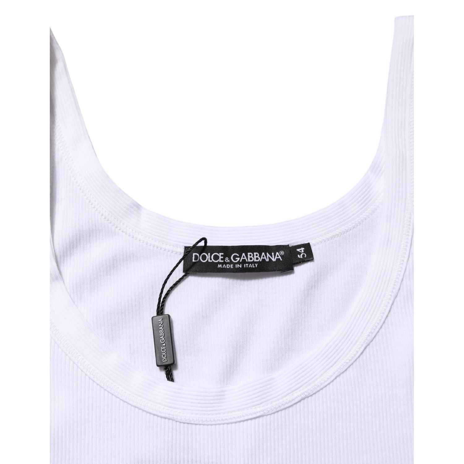 Dolce & Gabbana White Sleeveless Round Neck Tank Top T-shirt