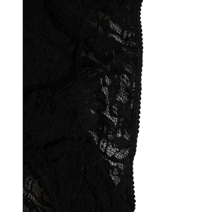 Dolce & Gabbana Black Lace Slip Brief Logo Waistband Underwear