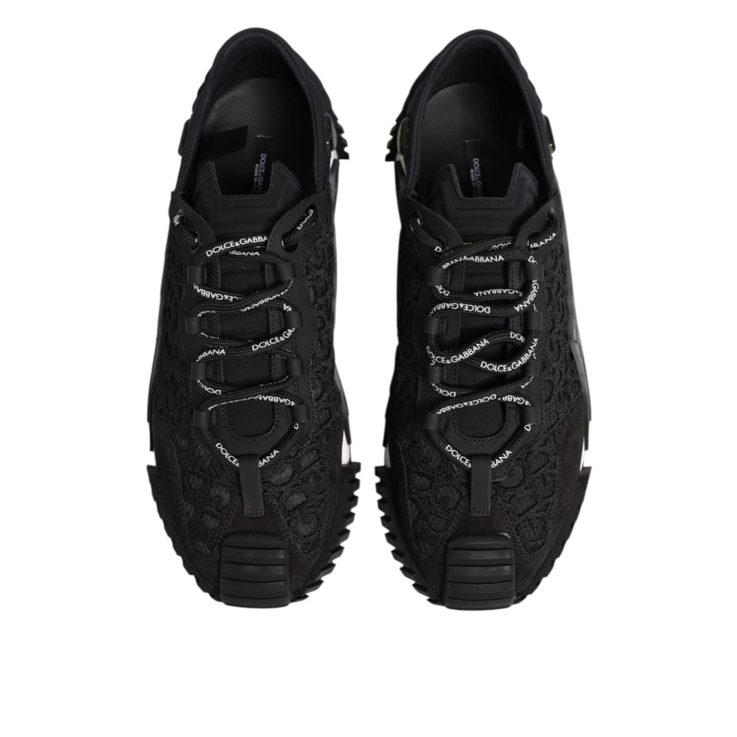 Dolce & Gabbana Black Logo Lace Low Top NS1 Sneaker Shoes