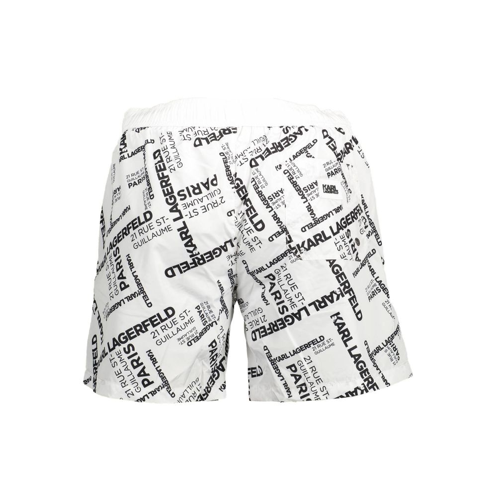 Karl Lagerfeld White Polyester Men's Swim Boxer