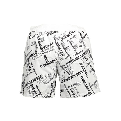 Karl Lagerfeld White Polyester Men's Swim Boxer