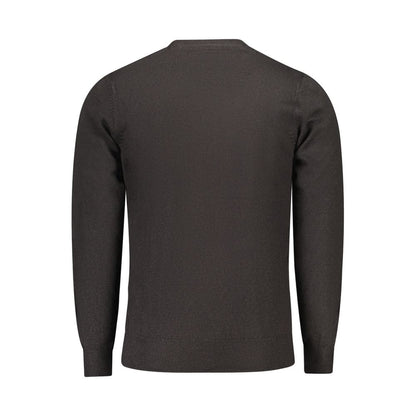 Back view of North Sails Black Nylon Sweater featuring long sleeves and crew neck style
