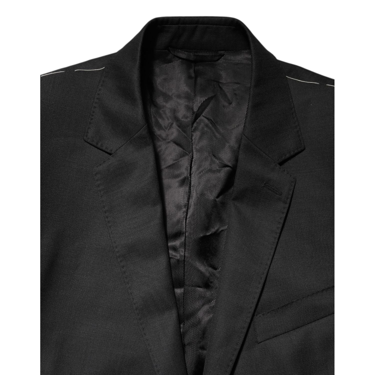 Dolce & Gabbana Black Single Breasted Men Coat MARTINI Blazer