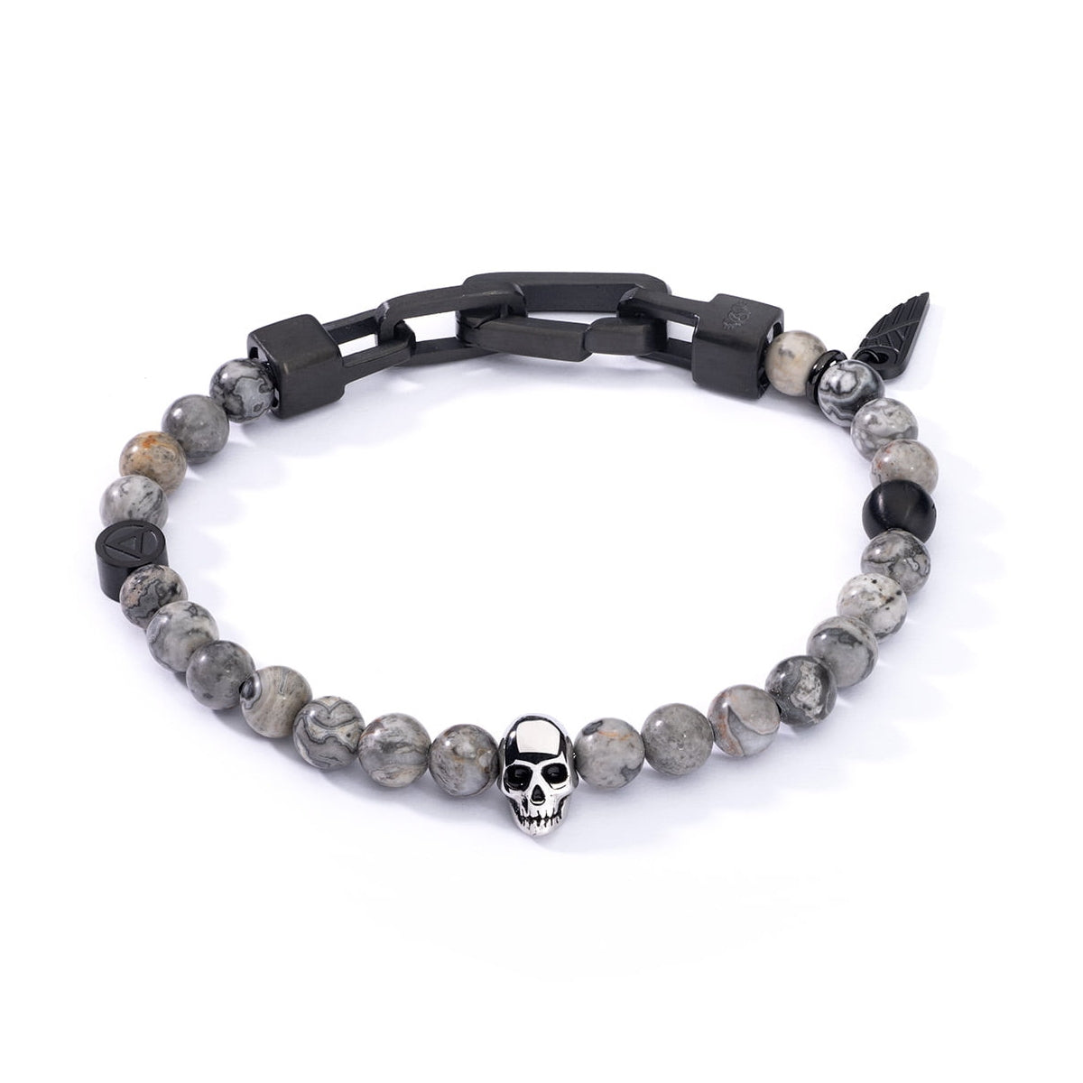 AN JEWELS JEWELRY Mod. AA.P255KGR beaded bracelet with skull charm
