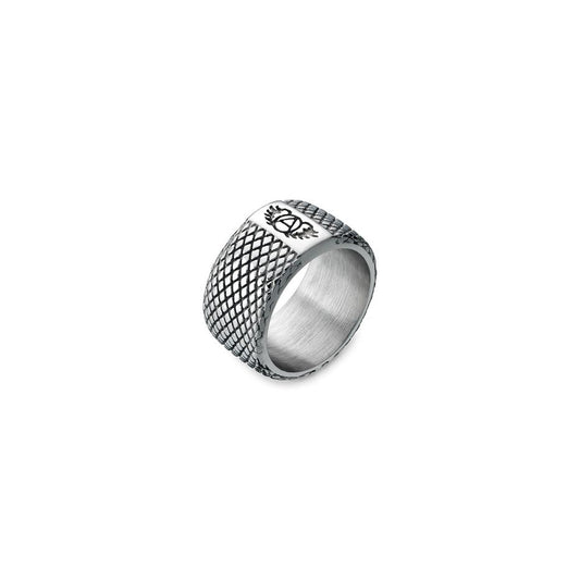 Silver ring with textured band from AN JEWELS JEWELRY Mod. AA.R01S-12 collection.