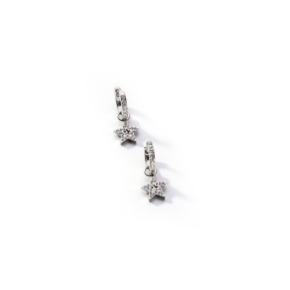 AN JEWELS JEWELRY Mod. ADC.E11SC star-shaped earrings with sparkling crystals on white background.