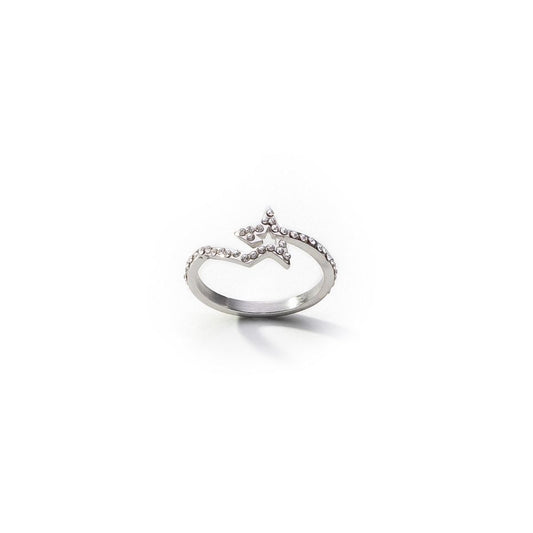 Alt Tag: AN JEWELS JEWELRY Mod. ADC.R01SC-9 elegant silver ring with a unique star design, perfect for special occasions.