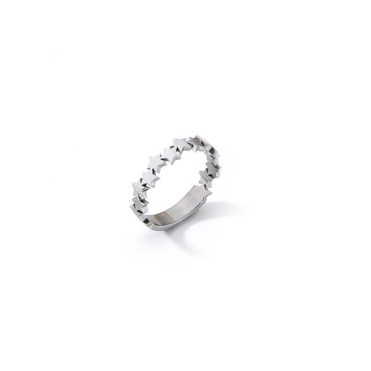 AN JEWELS JEWELRY Mod. ADC.R02S-7 star-shaped silver ring on white background