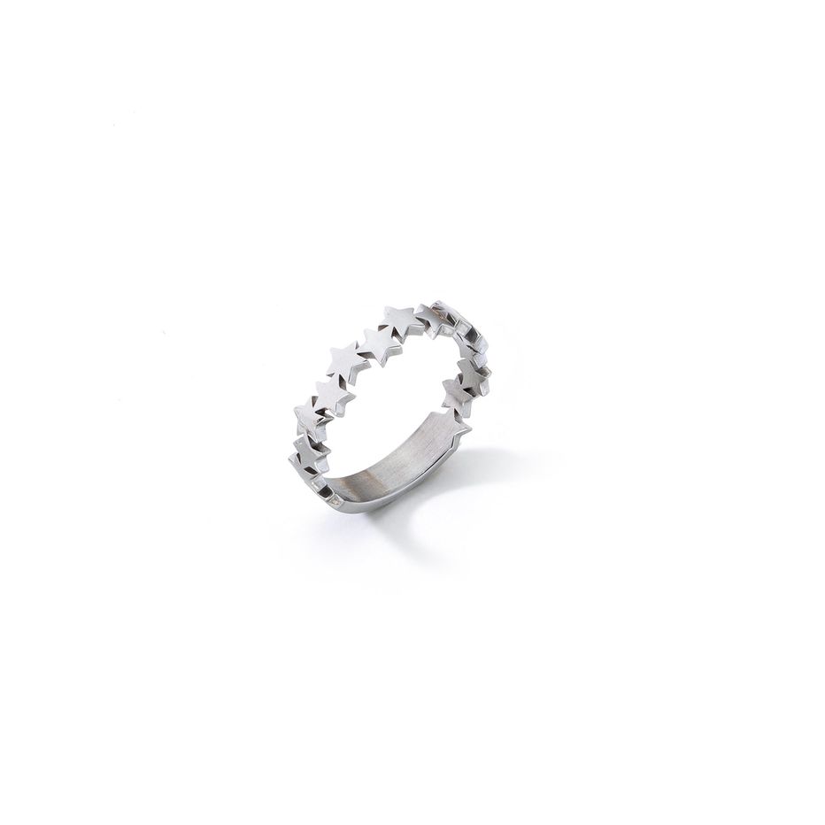 AN JEWELS JEWELRY Mod. ADC.R02S-9 silver star ring on white background