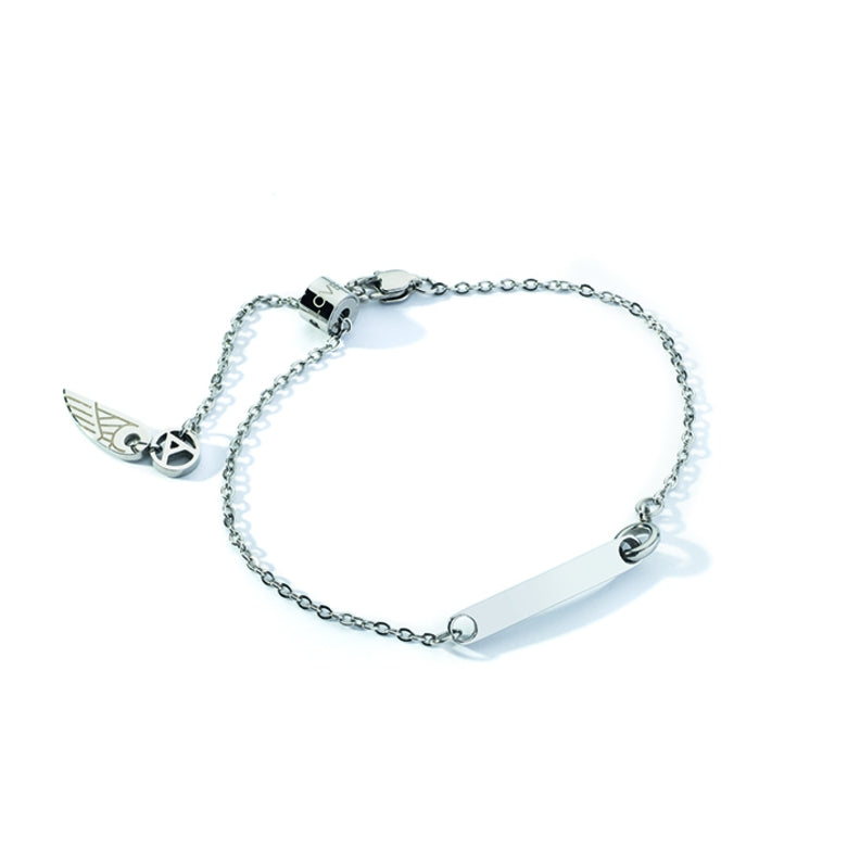 AN JEWELS JEWELRY Mod. AL.BLIS02S elegant silver bracelet with wing charm and heart accent.
