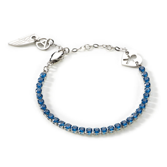 AN JEWELS JEWELRY Mod. AL.BLIYMBL delicate blue gemstone bracelet with silver heart and wing charm