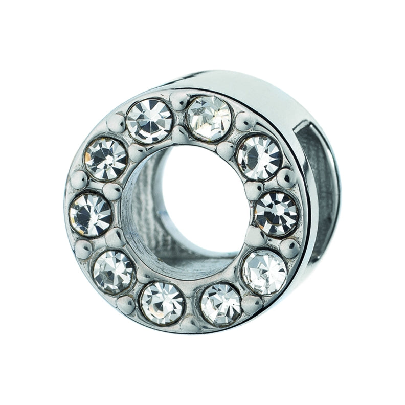 AN JEWELS JEWELRY Mod. AL.DLI01CZ crystal-encrusted circular charm in silver.