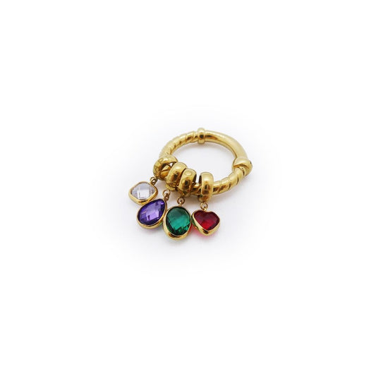 AN JEWELS JEWELRY Mod. AL.R2WI23SMC-7 gold ring with colorful gemstone charms