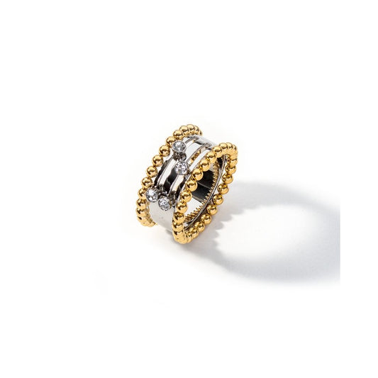 AN JEWELS JEWELRY Mod. AL.RSOKLYC-7 featuring a two-tone gold and diamond ring design.