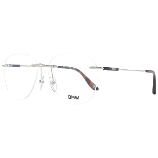 BMW Gold Men Glasses Frame, rimless titanium with demo lenses, includes branded case, 56-15-145 size, luxury eyewear