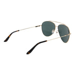 BMW Gold Men Sunglass, aviator style with gold full-rim and green plastic lenses, 100% UVA & UVB protection, includes branded case