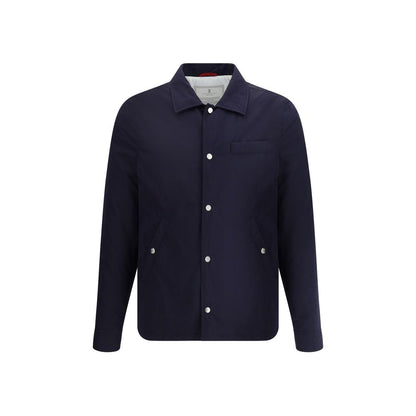 Brunello Cucinelli Blue Nylon Full-Length Jacket