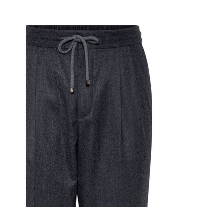 Brunello Cucinelli Drawstring-waistband wool tapered trousers