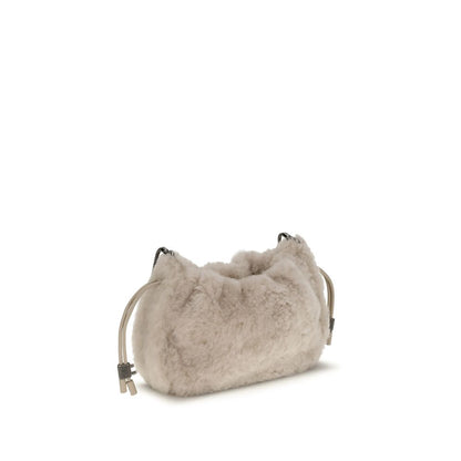 Brunello Cucinelli Gray Fur Shoulder Bag