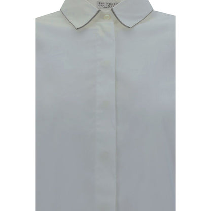 Brunello Cucinelli White Cotton Dress Shirt