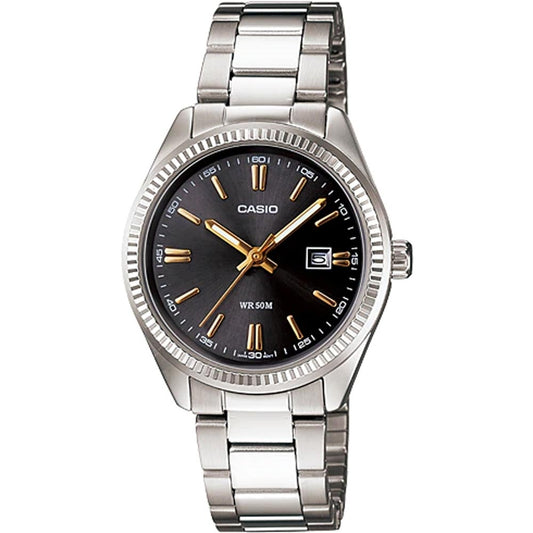 CASIO COLLECTION Mod. DATE - BLACK. GOLD INDEXES