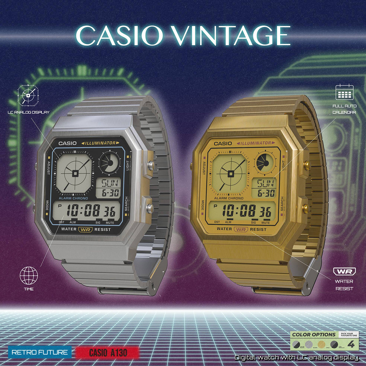 CASIO VINTAGE Mod. RETRO FUTURE EDGY COLLECTION - FULL GOLD