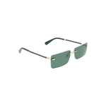 Calvin Klein Green Metal Women Sunglass with sleek metal frame and rectangular green lenses for a bold fashion statement.