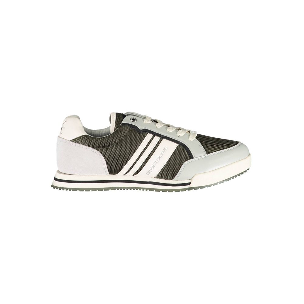 Calvin Klein Green Polyester Men Sneaker with stylish design and comfortable fit, featuring bold details and logo, ideal for modern fashion.