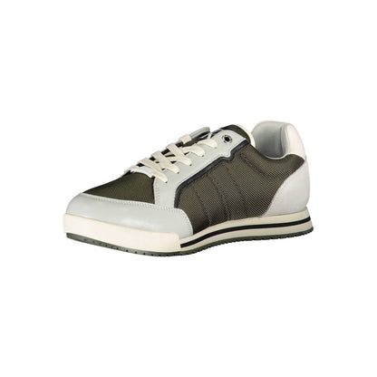 Calvin Klein Green Polyester Men Sneaker with contrasting details and luxury logo, designed for style and comfort.