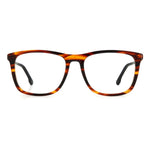 Front view of Carrera Brown Acetate Frames with 55/17/145mm dimensions and horn color