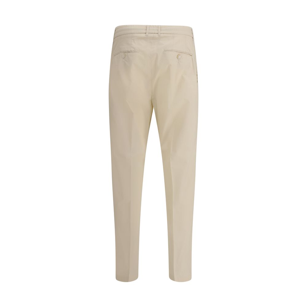 Cruna Beige Cotton Casual Pants
