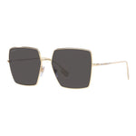 BURBERRY MOD. DAPHNE BE 3133 metal lady sunglasses with square black lenses and gold frame.