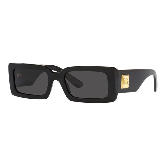 DOLCE & GABBANA MOD. DG 4416 acetate sunglasses for ladies in black, featuring a rectangular frame with gold accents.