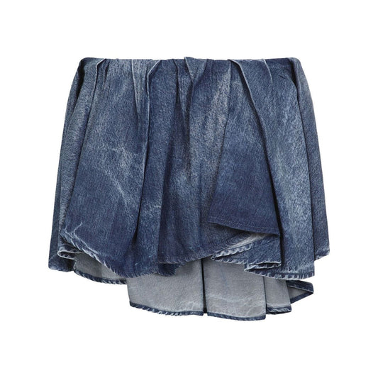 Diesel Asymmetric Mini Skirt in Blue