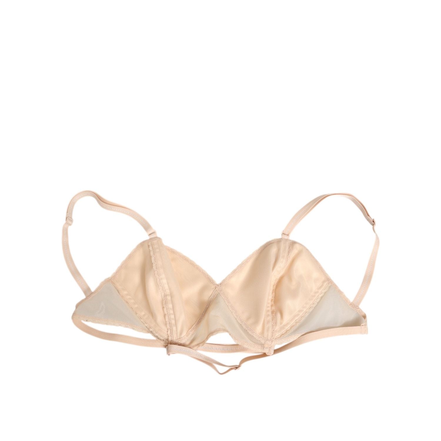 Dolce & Gabbana Beige Nylon Triangle Soft Cup Brassiere Underwear