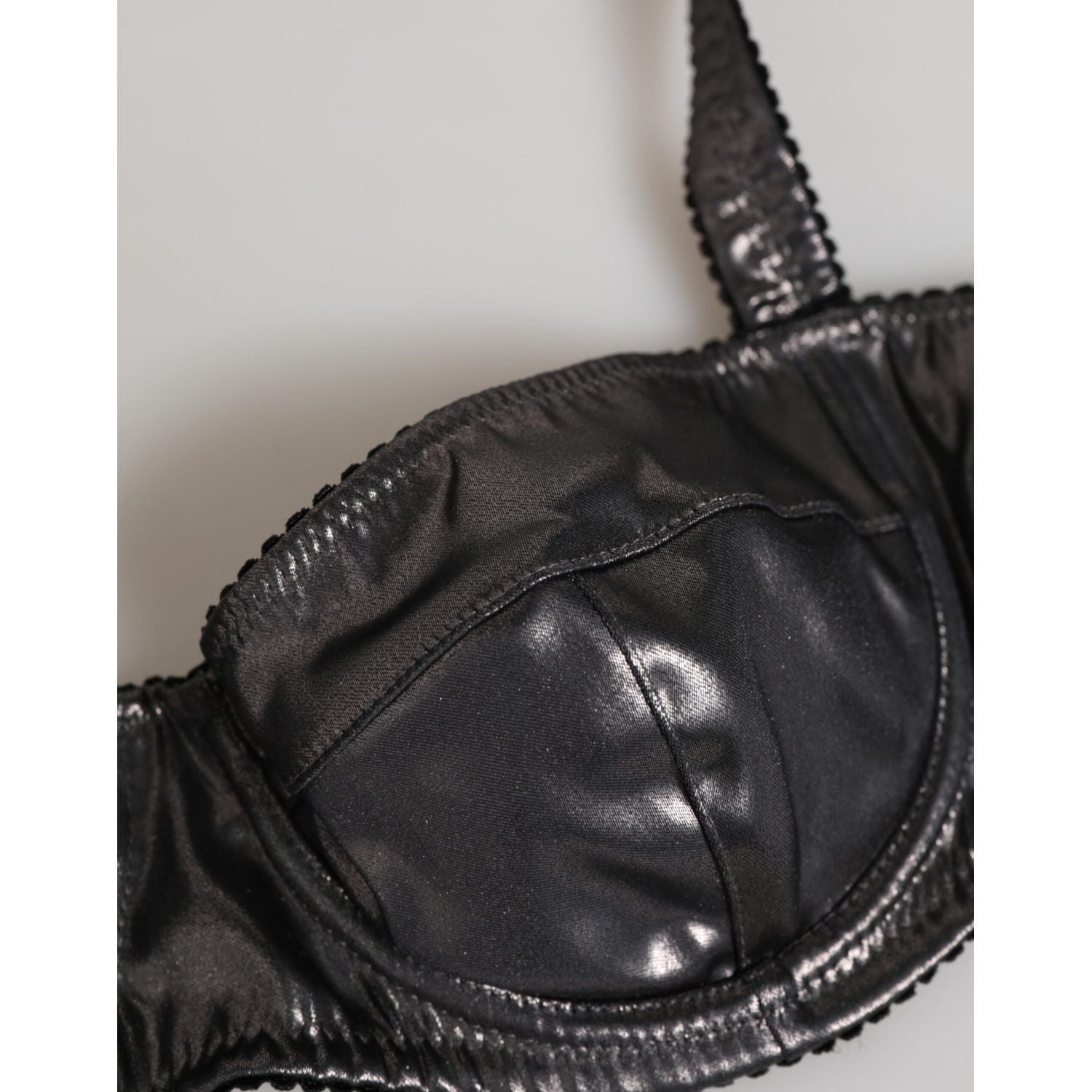 Dolce & Gabbana Black Acetate Stretch Balconette Bra Underwear