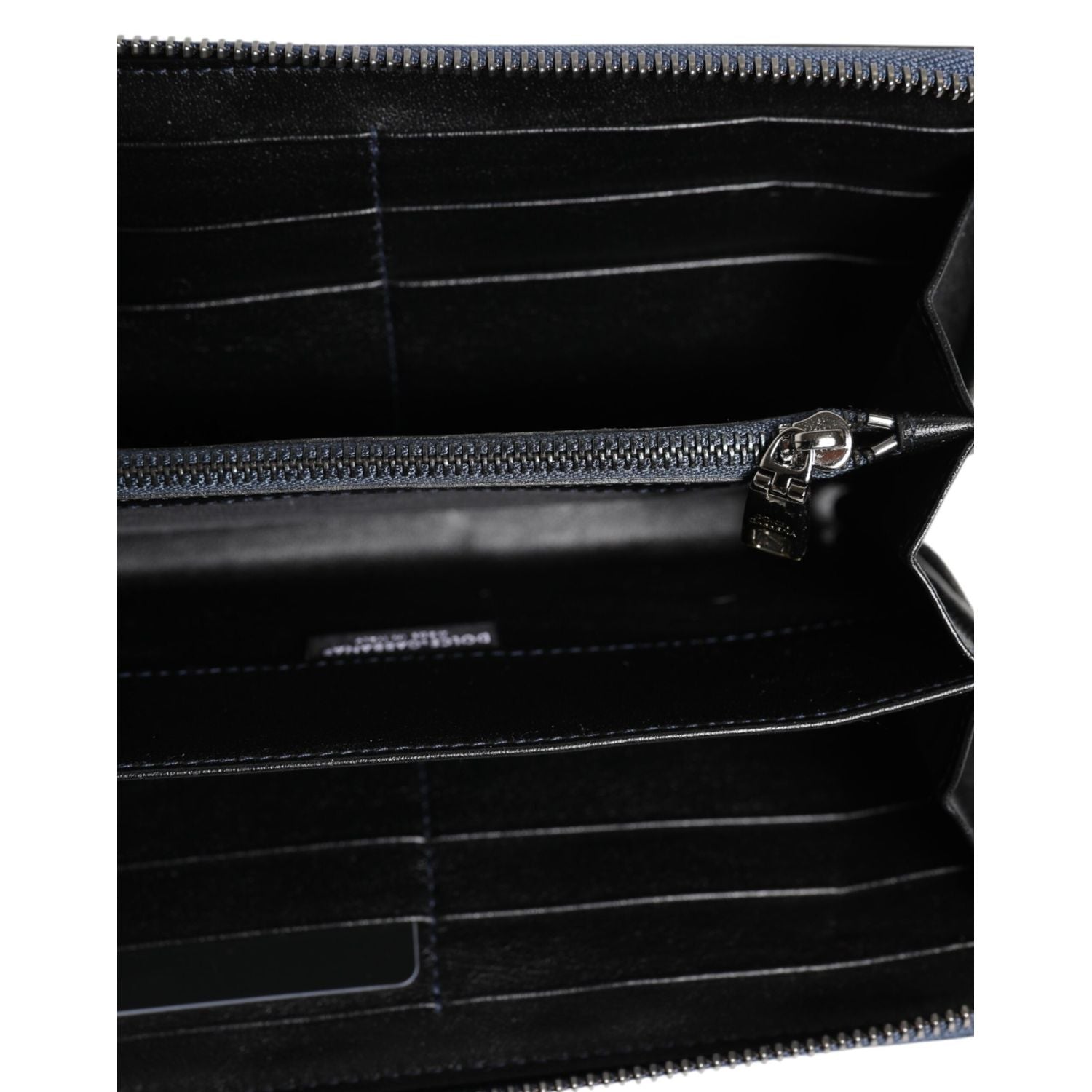 Dolce & Gabbana Black Blue Exotic Leather Men Continental Clutch Wallet