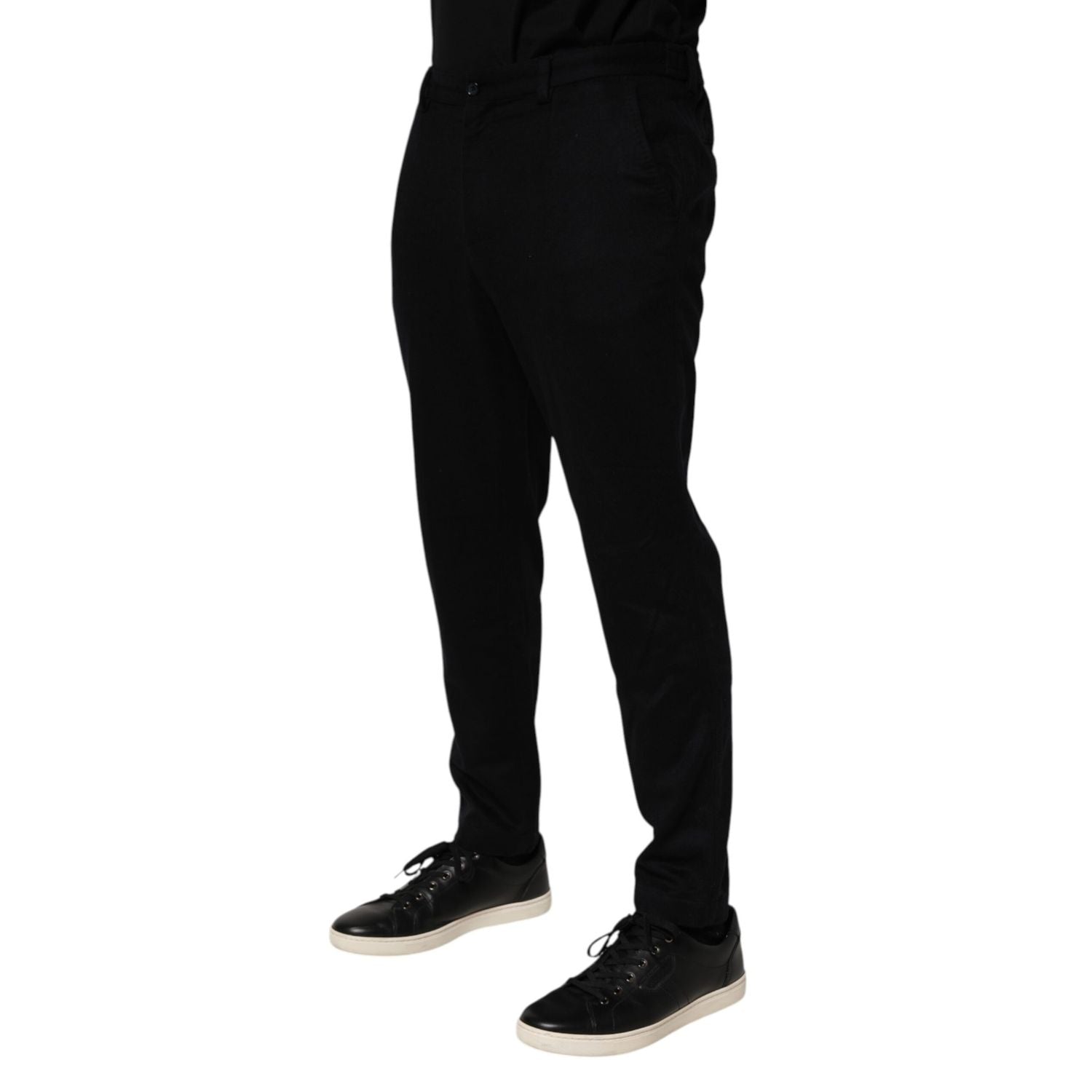 Dolce & Gabbana Black Cashmere Dress Formal Men Trouser Pants
