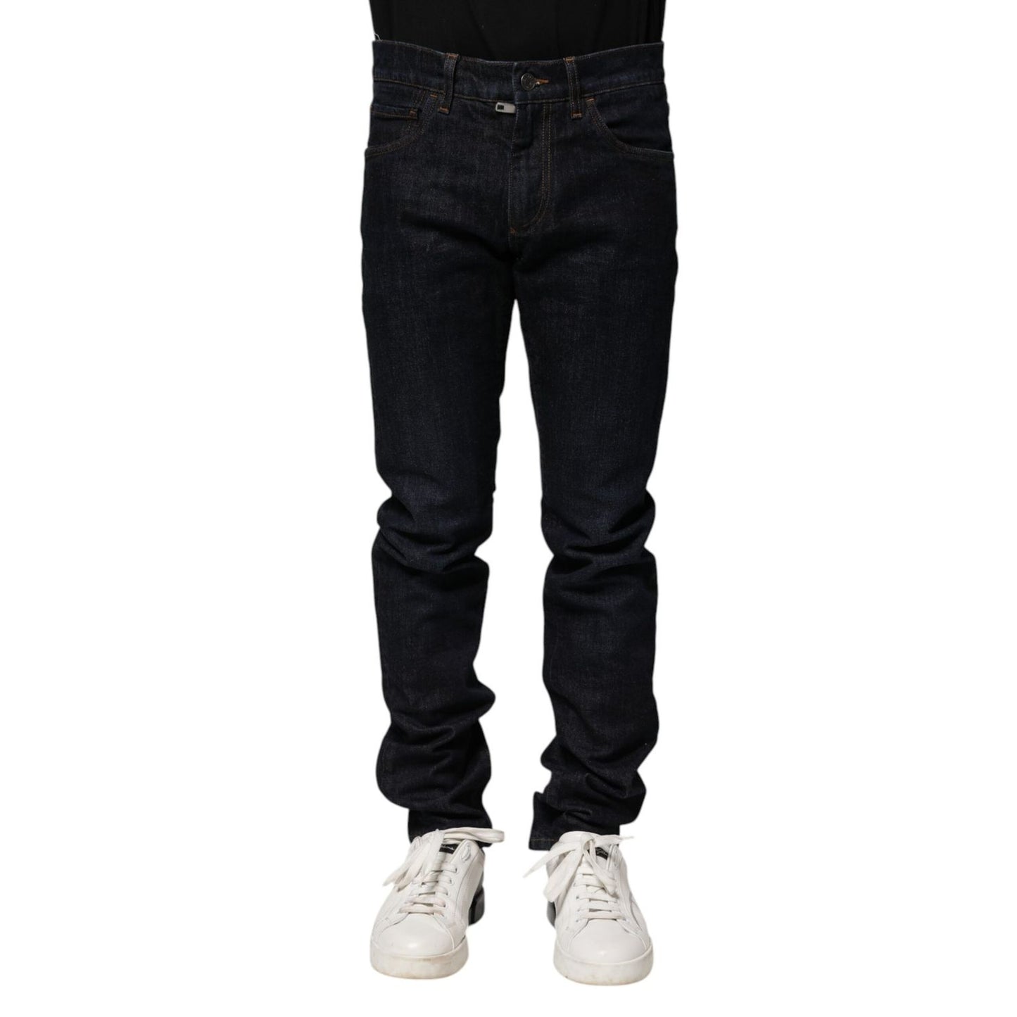 Dolce & Gabbana Black Cotton Skinny Denim Men Jeans