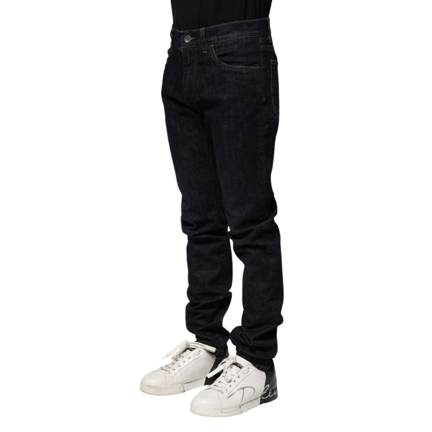Dolce & Gabbana Black Cotton Skinny Denim Men Jeans