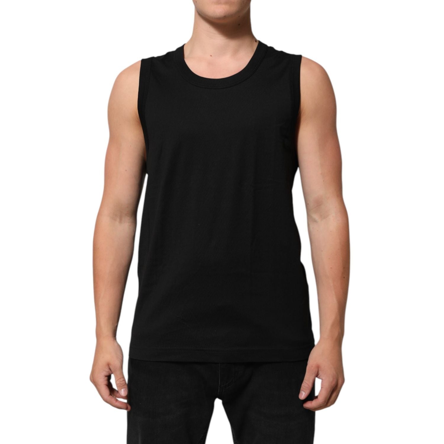 Dolce & Gabbana Black Cotton Sleeveless Underwear Men Tank Top