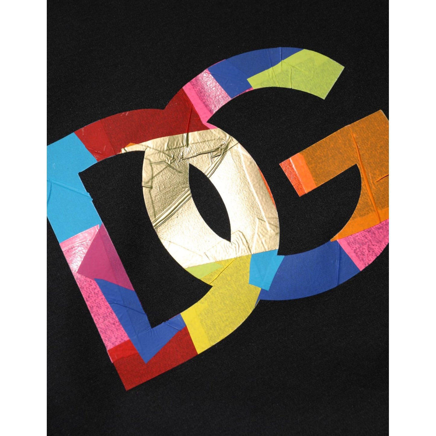 Dolce & Gabbana Black DG Logo Print Cotton Crew Neck T-shirt