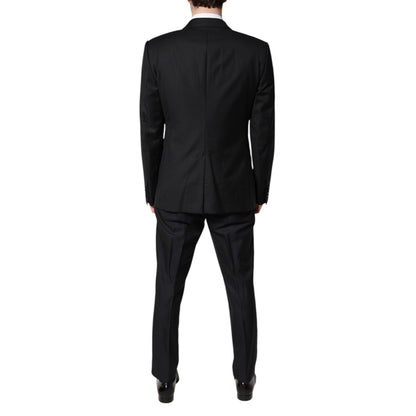 Dolce & Gabbana Black Double Breasted Formal 3 Piece Suit