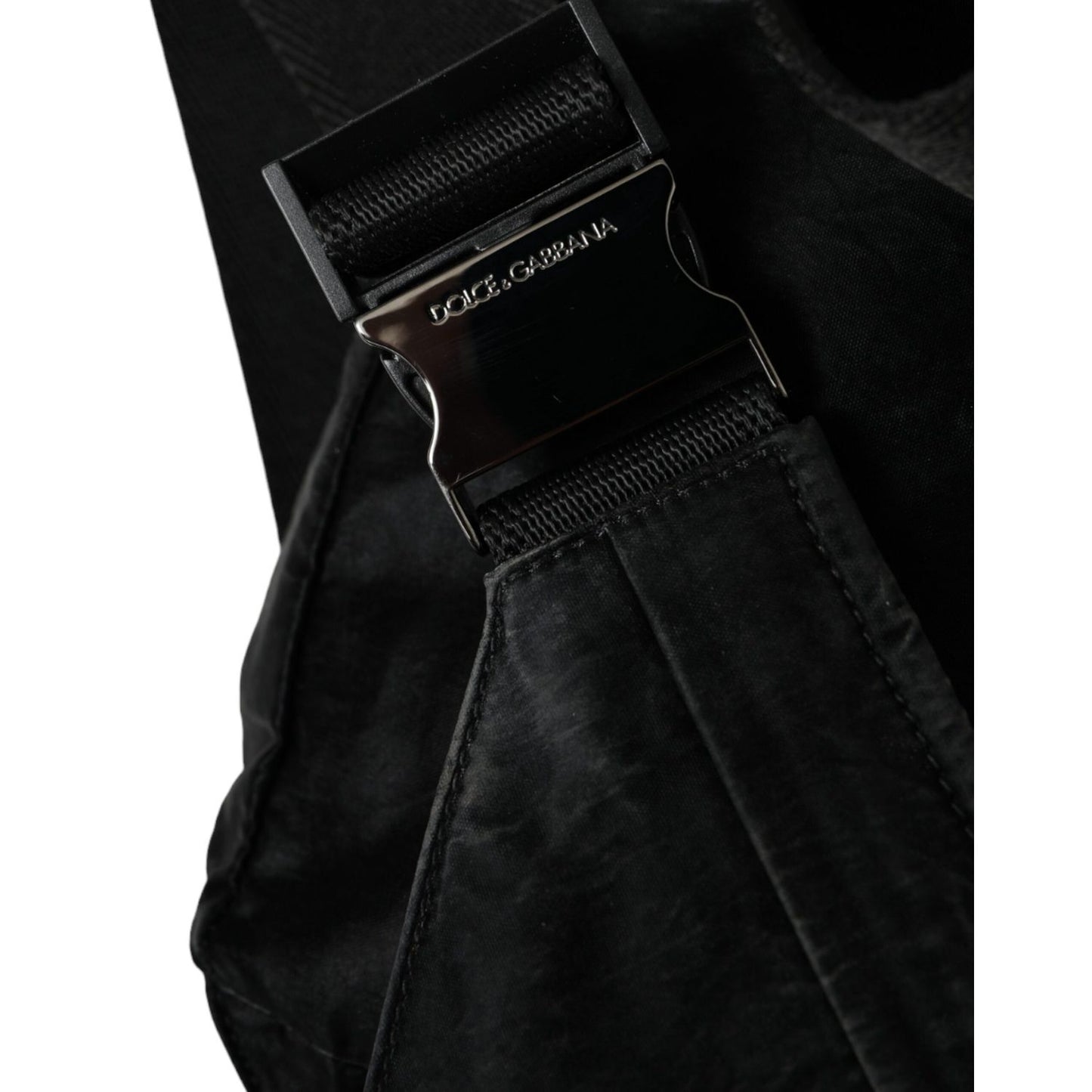 Dolce & Gabbana Black Nylon Logo Plaque Belt Waist Fanny Pack Bag